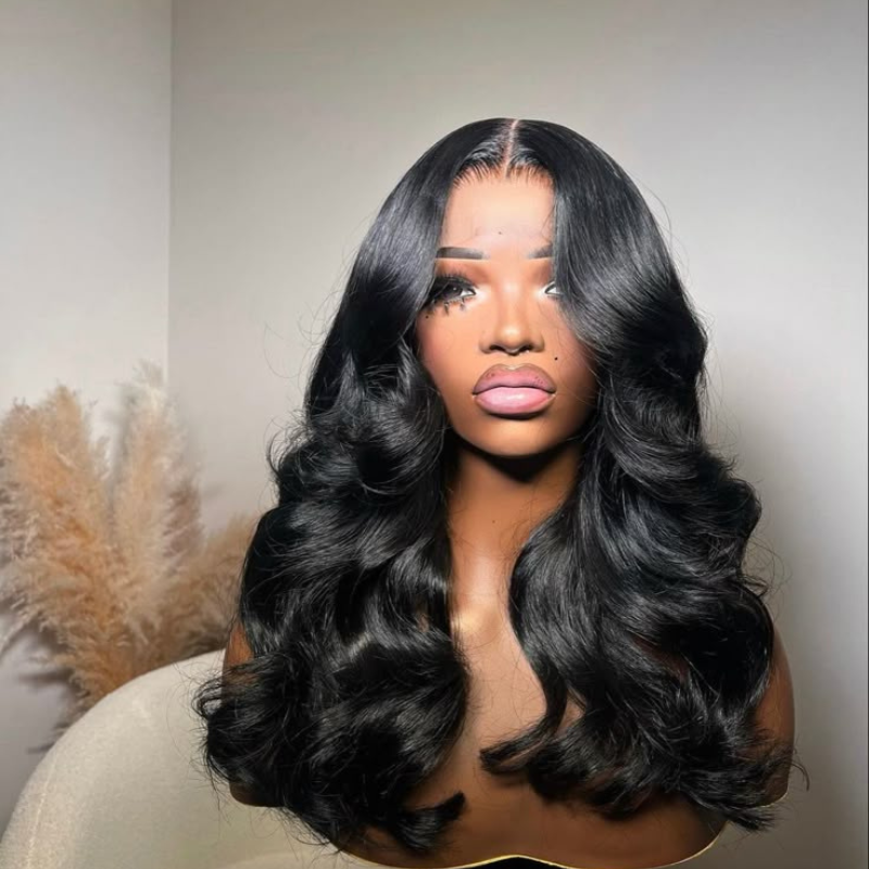 Peluca 100%, frontal de encaje 13x4 13x6, pelucas de cabello humano ondulado, color negro y castaño-cobrizo